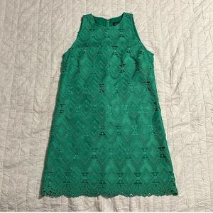 Tahari Green Lace Midi Dress